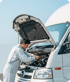 Happy customer near car